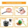 130Pcs Kitchen Playset, Toddler Pretend Cooking Play Pots, Pans, Utensils Cookware, Daily Food Fruit Veges, Shopping Storage Basket, Dessert, Prop Money, Learning Gift for Child (Pink) view 4