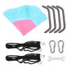 LUCBEI Swings Seats 40 Inch Hexagon Swing Textilene Swing with 2 Carabiners Adjustable Rope Saucer Tree Swing (Pink Blue) Play Set Swings view 4