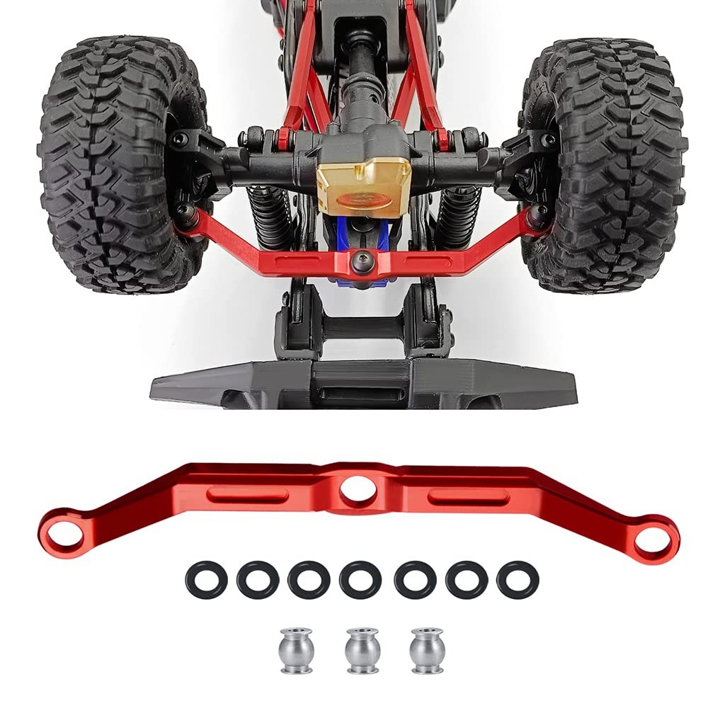 Benedict Harry Metal Body Chassis Tie Rods Steering Link Tie Rod for RC 1:18 TRX4-M Crawler Upgrade(Red)