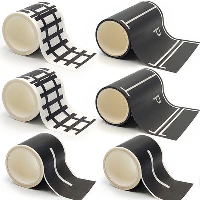 Road Tape for Toy Cars Trains Play 6-Pack Black Car Track Parking Tape