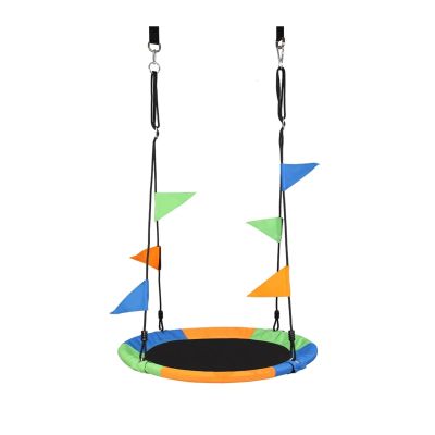 LUCBEI Swings Seats 900D Oxford Cloth Round Swing Diameter 100cm Three Colors (with Hook/Swing Belt/Bunting) Play Set Swings