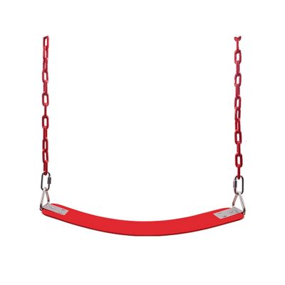 Swings Seats U Type Swing Seat Children Toy Indoor Outdoor Garden Swing Seat Adjustable Rope Plastic Candy Color Play Set Swings (Color : Red)