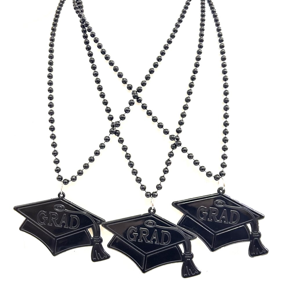 YSPPF Graduation Beads Black Graduation cap shape Season Necklaces Supplies Gift12 Pcs