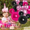 12 Pink Mouse Party Foil Balloons, 27 Black, Rose Red, Pink Balloons for Cartoon Mouse Party Decoration, Baby Shower, Girls Party Kids Birthday Theme Party Decoration Supplies view 4