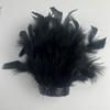 1 Pair Natural Turkey Feather Slap Bracelet Plume Wristband Headdress Toy Fluffy Costumes Accessories for Party Halloween Cosplay Dress Skirt Clothes Decorations (Black) view 2