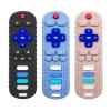 ERSIHUA 3Pcs Silicone Teething Toys, Remote Control Shape Teethers for Babies Remote Teething Toys, Silicone TV Remote Teether BPA Free/Dishwasher/Refrigerator Safe view 1