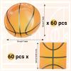 120 Pcs Basketball Party Supplies - 60 Pcs 7 Inch Basketball Plates 60 Pcs Basketball Napkins - Disposable Dessert Plates and Napkins Set for Kids Boys Birthday Basketball Theme Party Decorations view 2