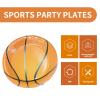 120 Pcs Basketball Party Supplies - 60 Pcs 7 Inch Basketball Plates 60 Pcs Basketball Napkins - Disposable Dessert Plates and Napkins Set for Kids Boys Birthday Basketball Theme Party Decorations view 4