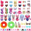 BARWA 18 Pcs Summer Doll Clothes and Accessories Including 5 Sets Swimsuits Beach Bathing Bikini with 2 Swimming Rings 2 Drinks 4 Glasses 5 Shoes for 11.5 inch Girl Dolls view 1