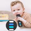 ERSIHUA 2-Pack Baby Teething Toys-TV Remote Control Shape Silicone Infants Teething Toys for Babies 0-18 Months,BPA-Free (Khaki+Red) view 2