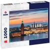 Noah Jigsaw Puzzle Stockholm, Sweden. Scenic Skyline View of Famous Tower of Stockholm City Hall and St. Clara Or Saint Klara Church 1000 Pieces view 1