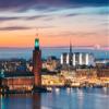 Noah Jigsaw Puzzle Stockholm, Sweden. Scenic Skyline View of Famous Tower of Stockholm City Hall and St. Clara Or Saint Klara Church 1000 Pieces view 2