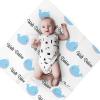 ASSETBAG Personalized Baby Swaddle Blanket Boy Girl Custom Name Nursery Blanket with Bow Headband and Hat Set Customized Baby Gifts view 4