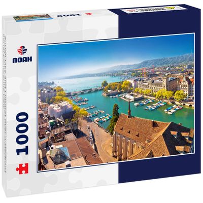 Noah Jigsaw Puzzle Zurich Lake and Limmat River Waterfront Aerial Panoramic View 1000 Pieces