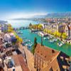 Noah Jigsaw Puzzle Zurich Lake and Limmat River Waterfront Aerial Panoramic View 1000 Pieces view 2