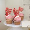 24Pcs Glitter Red Happy Mother's Day Cupcake Toppers Butterfly Mother Birthday Cupcake Picks for Mom Grandmother Appreciation Party Decorations Happy Mother's Day Women Birthday Cake Decorations view 3
