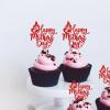 24Pcs Glitter Red Happy Mother's Day Cupcake Toppers Butterfly Mother Birthday Cupcake Picks for Mom Grandmother Appreciation Party Decorations Happy Mother's Day Women Birthday Cake Decorations view 4