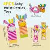 PADONISE Wrist Rattles Baby Socks Baby Toys Set Soft Sensory Toys for Babies Cartoon Animal Rattles Sock Early Development Toy Baby Shower Birth Gift for Newborn Infant Baby Boy Girl 0 to 3 Years Old view 2