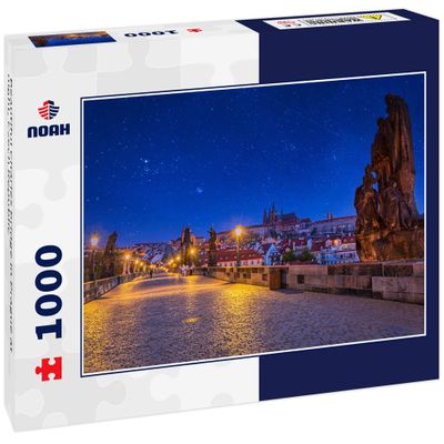 Noah Jigsaw Puzzle Beautiful Charles Bridge in Prague at Night, Czech Republic 1000 Pieces