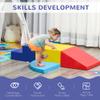 Qaba Foam Play Set for Toddlers and Children, Easy-to-Clean 4 Piece Soft Indoor Climber & Safe Kids Climbing Set for Crawling or Sliding, Multicolor view 3