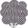 10 Pieces 18 Inch Black and White Striped Balloons Decoration Foil Mylar Balloons Aluminum Helium Balloons for Birthday Party, Baby Shower, Halloween, Ceremonies, Holiday Parties Decoration view 1