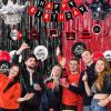 18th Birthday Decorations for Boys Girls Red Black, Happy 18th Birthday Decorations with Happy 18th Birthday Banner 18 Balloon Numbers Crown, 18 Years Old Bday Party Supplies for Her Him view 2
