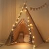 RONGFA Kids Teepee Tent with Lights &Large Pompoms & Carry Bag, Machine Washable Tent for Kids Indoor, Toddler Teepee for Girls & BoysWithout Mat view 1