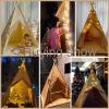 RONGFA Kids Teepee Tent with Lights &Large Pompoms & Carry Bag, Machine Washable Tent for Kids Indoor, Toddler Teepee for Girls & BoysWithout Mat view 2