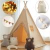 RONGFA Kids Teepee Tent with Lights &Large Pompoms & Carry Bag, Machine Washable Tent for Kids Indoor, Toddler Teepee for Girls & BoysWithout Mat view 3