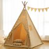 RongFa Teepee Tent for Kids-Portable Children Play Tent Indoor Outdoor (Apricot with Mat) view 1