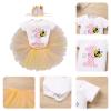 Baby Girls Bumble Bee My 1st Birthday Outfit Romper Tulle Tutu Skirt Set with Bowknot Headband Honey Bee for Cake Smash Dress Photo Shoot Yellow Bee 9-12 Months view 2