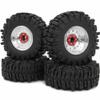 HOBBYSOUL 2.2'' Mud Slingers Tires 124mm & 2.2 Beadlock Wheels Adjustable 4 Offsets Rims for 1/10 RC Crawler Trail TRX4 SCX10 Gen8 Capra Wraith, HS701208 view 1