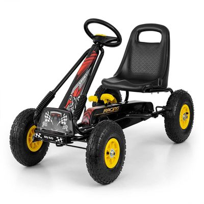 Milly Mally Thor Children's Sports Pedal Gokart Adjustable Bucket Seat Handbrake Inflatable Wheels Age 3-8 Years