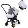 Car Seat Covers for Babies, Original Infant Car Seat Cover for Boys Girls, Kick-Proof Carseat Canopy with Adjustable Breathable Mesh Peep Window & Pocket, Universal Carrier Cover Newborn Shower Gift view 1