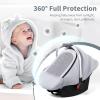 Car Seat Covers for Babies, Original Infant Car Seat Cover for Boys Girls, Kick-Proof Carseat Canopy with Adjustable Breathable Mesh Peep Window & Pocket, Universal Carrier Cover Newborn Shower Gift view 2