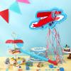 Seematn Airplane Piata Plane Piata Bundle with a Blindfold, Bat and Confetti Birthday Party Supplies for 4th of July Patriotic Veterans Birthday Party view 2