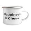 Brilliant Chess Gifts, Happiness is Chess, Epic Birthday 12oz Camper Mug From Friends, Chess set, Chess board, Chess pieces, Chess game view 2