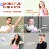 YLL Mini Karaoke Machine with 2 Wireless Microphones for Kids Adults, Portable Bluetooth Speaker Gift for Girls Toys 4, 5, 6, 7, 8, 10, 12+ Years Old Teens Birthday(Beige) view 4