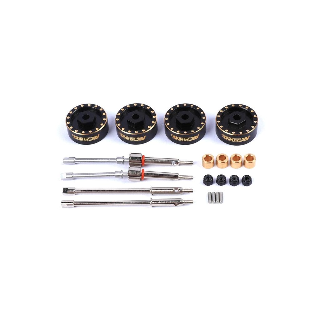 RCAWD 4pcs 9g Brass Hex Weights Extended 4mm Cvd Driveshaft for Axial 1-24 Scx24 Deadbolt Chevrolet Wrangler Gladiator Bronco Crawlers Upgrade Parts