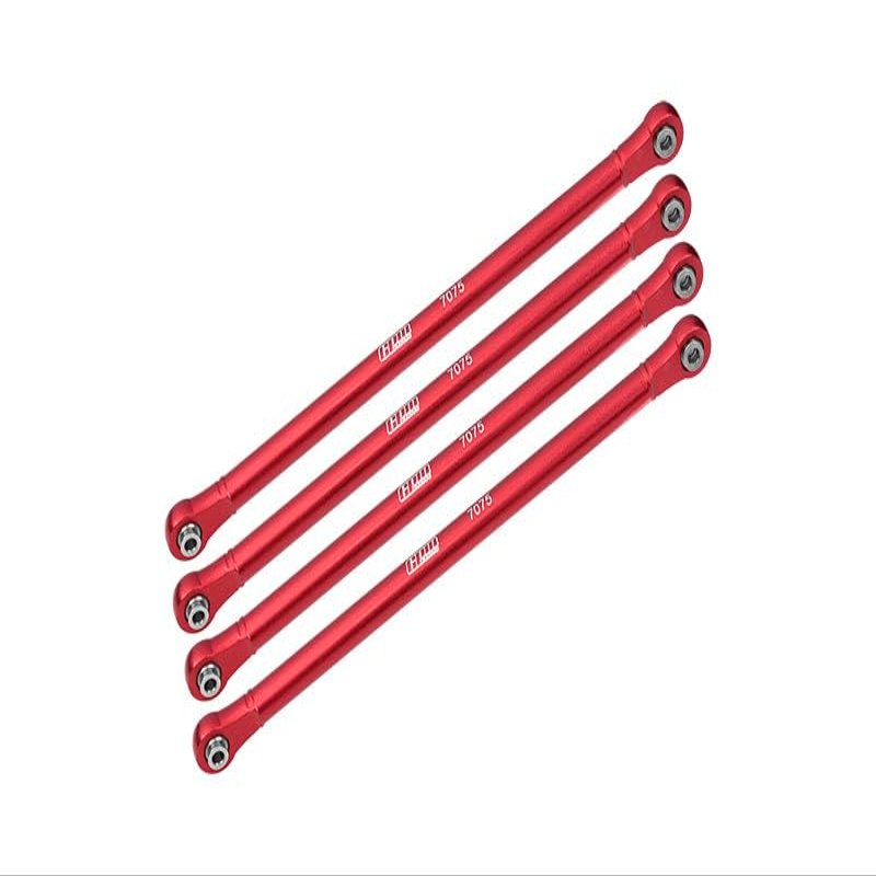 Aluminum 7075-T6 Upper Link Bar Set for Losi 1:8 LMT 4WD Solid Axle Monster Truck LOS04022 / LMT Grave Digger/Son-uva Digger LOS04021 Upgrades - Red