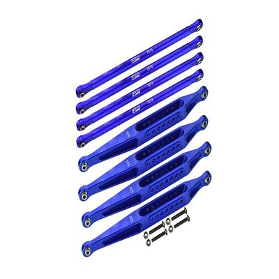 Aluminum 7075-T6 Upper & Lower Link Bar Set for Losi 1:8 LMT 4WD Solid Axle Monster Truck LOS04022 / LMT Grave Digger/Son-uva Digger LOS04021 Upgrades - Blue