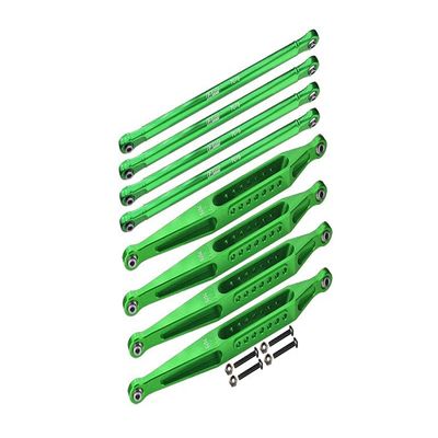 Aluminum 7075-T6 Upper & Lower Link Bar Set for Losi 1:8 LMT 4WD Solid Axle Monster Truck LOS04022 / LMT Grave Digger/Son-uva Digger LOS04021 Upgrades - Green