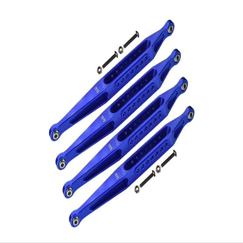 Aluminum 7075-T6 Lower Link Bar Set for Losi 1:8 LMT 4WD Solid Axle Monster Truck LOS04022 / LMT Grave Digger/Son-uva Digger LOS04021 Upgrades - Blue
