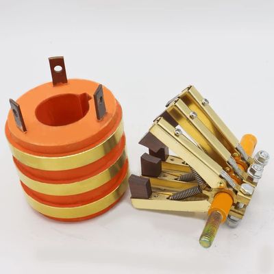 3 Ways,Generator Collector Ring,Bus Rings,Motor Collecting Ring,3 Conductive Copper Slip Ring + Carbon Brush (Inner diameter 50mm)