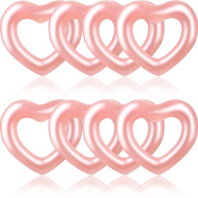 Sonarun 8 Pack Inflatable Heart Shape Swimming Rings Bulk Sweet Love Swimming Pool Float Loungers Tube for Adults Summer Beach Pool Party Favors Water Toys