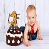 Construction Cake Topper for Boys Girls 3rd Happy Birthday Construction Theme Party Supplies Yellow Glitter Building Truck Tractor Crane Excavator 3 Cake Decorations view 3