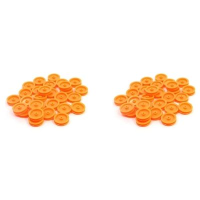 60 Pcs 2Mm Hole Orange Plastic Belt Pulley for DIY RC Toy Car Airplane - (Color: Orange)