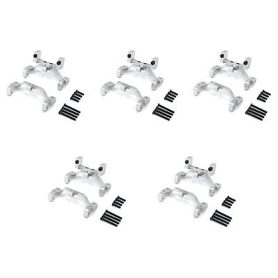 5X for MN D90 D91 D96 MN99S Metal Pull Rod Base Seat & Axle Up Servo Bracket Mount Accessories,Silver - (Color: Silver)