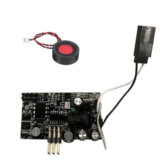 2 Pcs RC Car Part: 1 Pcs Sound System Receiver Board & 1 Pcs Sound Group Small Horn Speaker - (Color: Light Grey)