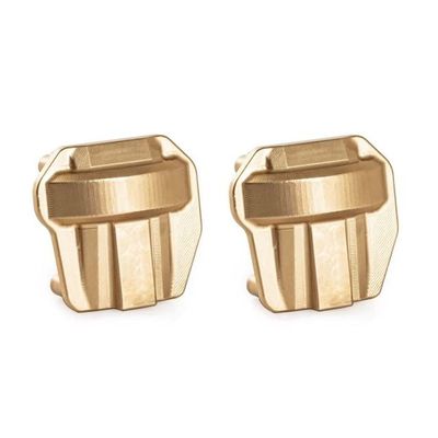 2Pcs Brass Diff Cover Front and Rear Axle Housing Cover for Axial SCX10 II 90046 90047 1/10 RC Crawler Car Parts| | - - (Color: Yellow)